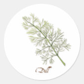 Dill Herb Round Sticker (Vorderseite)