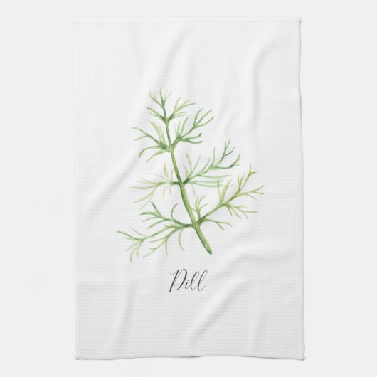 Dill Herb Watercolor Illustration Geschirrtuch (Vertikal)