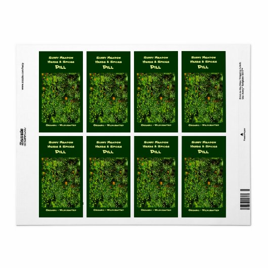 Dill Herbal Labels (Vorne)