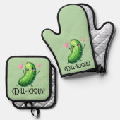 Dill-icious Ofenhandschuh & Topflappen-Set (Vorderseite/Rückseite)
