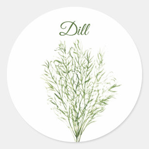Dill-Kräuter Grünzeug Küchen-Küchen-Grünpflanze Runder Aufkleber