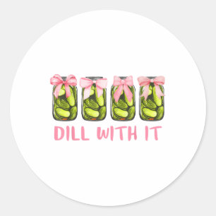 Dill mit ihm Dosen Pickle Coquette Bows Frauen Gir Runder Aufkleber