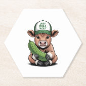 Dill mit ihm Kuh PNG, Funny Pickle Untersetzer (Vorderseite)