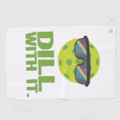 "Dill mit ihm" lustiges Pickleball Microfiber Tuch (Horizontal)