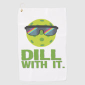 "Dill mit ihm" lustiges Pickleball Microfiber Tuch (Vorderseite)
