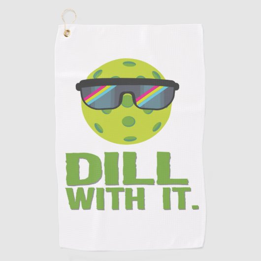 "Dill mit ihm" lustiges Pickleball Microfiber Tuch (Vorderseite)