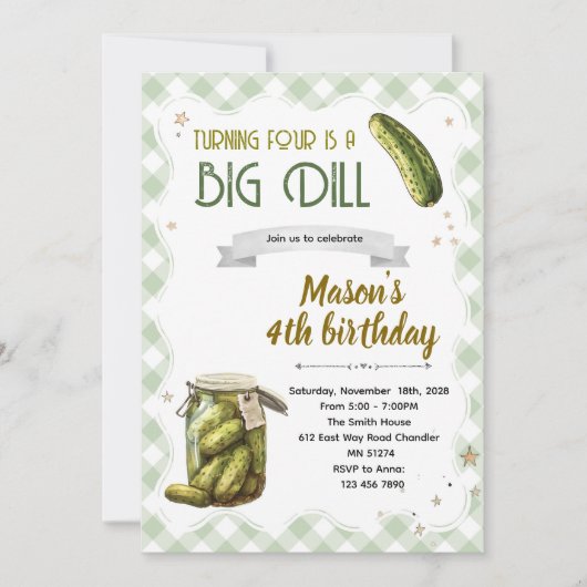 Dill pickle birthday boy invitation einladung (Vorderseite)