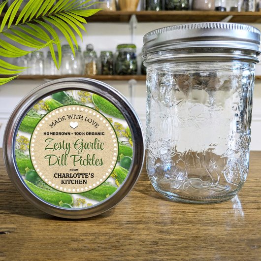 Dill Pickle Canning Jar Label Runder Aufkleber