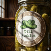 Dill Pickle Canning Label | Eigenart mit Liebe Runder Aufkleber