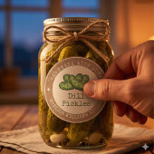 Dill Pickle Canning Label | Eigenart mit Liebe Runder Aufkleber