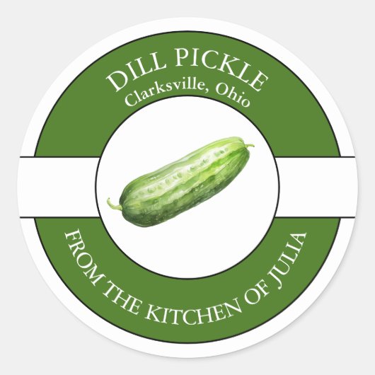 Dill-Pickle-Etikett Runder Aufkleber (Vorderseite)