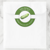 Dill-Pickle-Etikett Runder Aufkleber (Tasche)