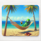 Dill Pickle in einer tropischen Hängematte Mousepad (Vorne)