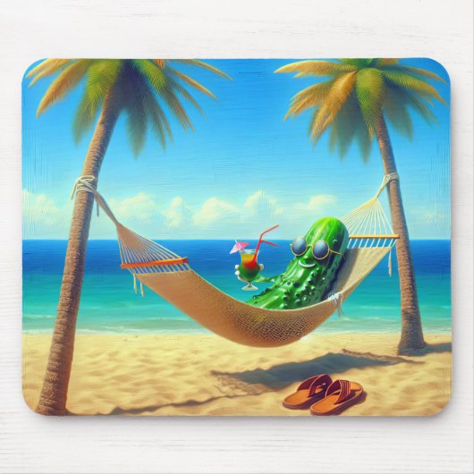 Dill Pickle in einer tropischen Hängematte Mousepad (Vorne)