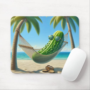 Dill Pickle in einer tropischen Hängematte Mousepad