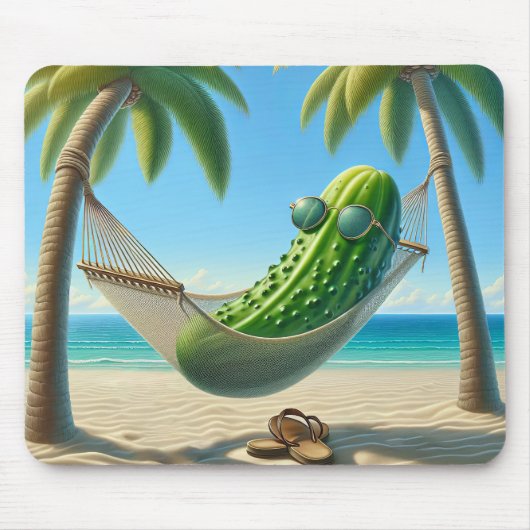Dill Pickle in einer tropischen Hängematte Mousepad (Vorne)