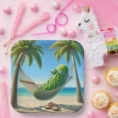 Dill Pickle in einer tropischen Hängematte Pappteller (Party)