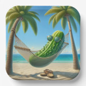 Dill Pickle in einer tropischen Hängematte Pappteller (Vorderseite)