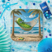 Dill Pickle in einer tropischen Hängematte Pappteller (Party)