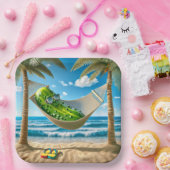 Dill Pickle in einer tropischen Hängematte Pappteller (Party)