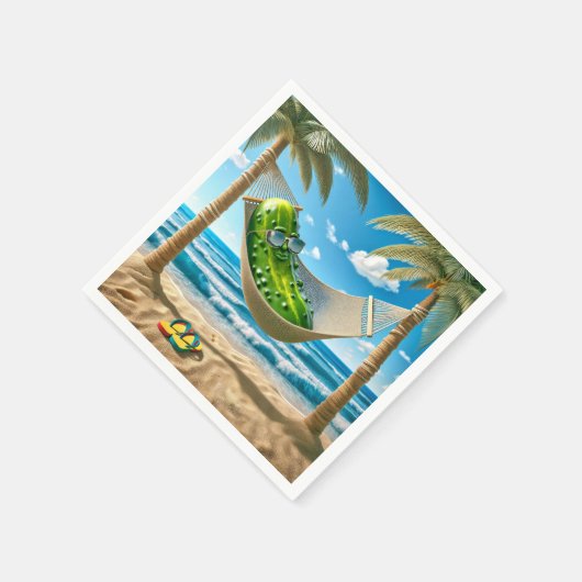 Dill Pickle in einer tropischen Hängematte Serviette (Ecke)