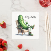 Dill Pickle mit Bleibe Text Serviette (Beispiel)