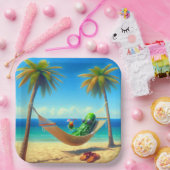 Dill Pickle mit Cocktail in der Hängematte Pappteller (Party)