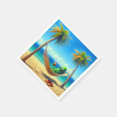 Dill Pickle mit Cocktail in der Hängematte Serviette (Ecke)