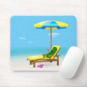 Dill Pickle on Beach Chair Mousepad