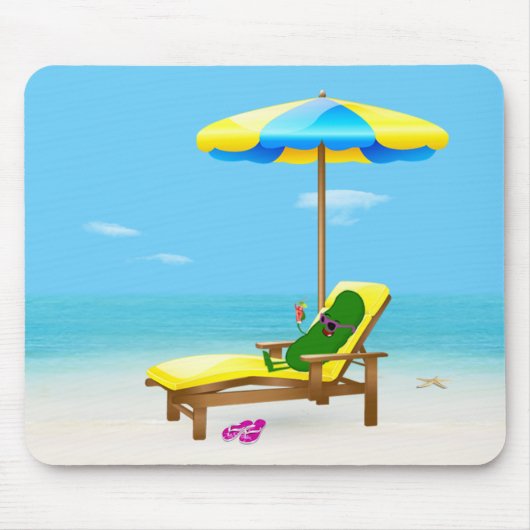 Dill Pickle on Beach Chair Mousepad (Vorne)