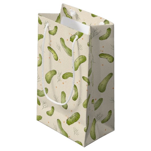 Dill Pickle Pattern Kleine Geschenktüte (Vorderseite Schrägansicht)