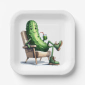 Dill Pickle Relaxen im Stuhl Pappteller (Vorderseite)