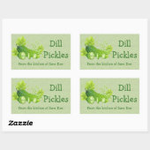 Dill Pickles Design Canning Label Rechteckiger Aufkleber (Blatt)