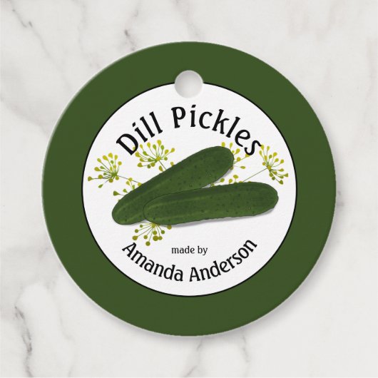 Dill Pickles Favor Tags Geschenkanhänger (Vorderseite)