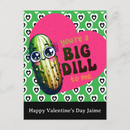 Dill Pickles Hearts Valentines Day Postcard Postkarte