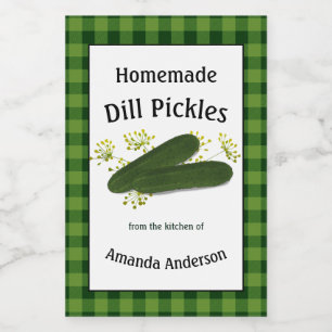 Dill Pickles Kariert V Food Label Lebensmitteletikett
