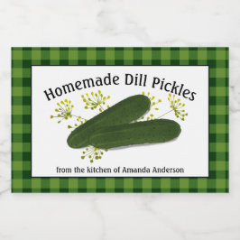Dill Pickles Kariertes H-Lebensmitteletikett Lebensmitteletikett