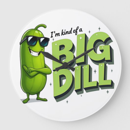 Dill Pickles Lovers Gift - Funny Cartoon Designs Große Wanduhr (Vorderseite)