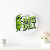 Dill Pickles Lovers Gift - Funny Cartoon Designs Große Wanduhr (Zuhause)