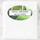 Dill Pickles Mason Jars Cucumbers hausgemachte Leb Ovaler Aufkleber (Tasche)