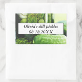 Dill Pickles Mason Jars Cucumbers hausgemachte Leb Rechteckiger Aufkleber (Tasche)