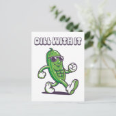 Dill with it Cool Pickle Feiertagspostkarte (Stehend Vorderseite)