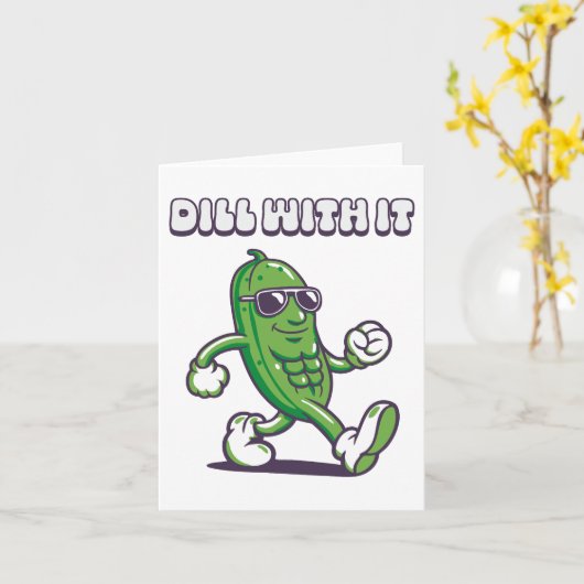 Dill with it Cool Pickle Karte (Gelbe Blume)