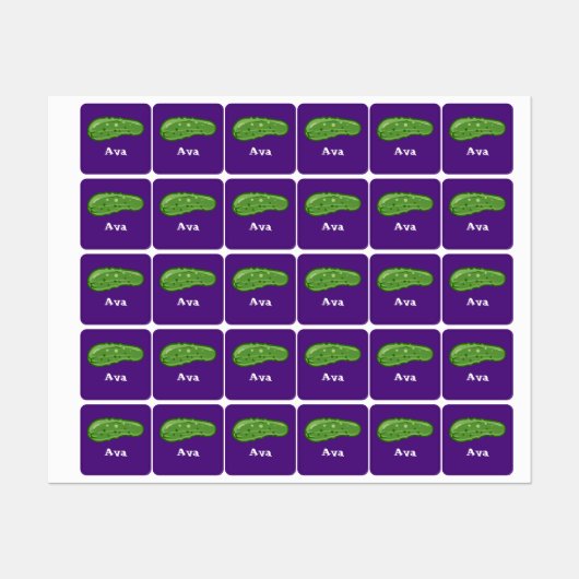 Dill with It Design - Kleines Quadrat Bekleidungse Etiketten (Blatt)