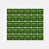 Dill with It Design - Kleines Quadrat Bekleidungse Etiketten (Blatt)