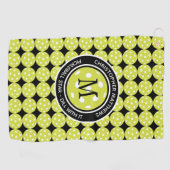 Dill With It Pickleball Star Monogramm Golfhandtuch (Horizontal)