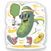 Dillgurke spielt Pickleball Aufkleber (Vorderseite)