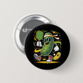 Dillgurke spielt Pickleball Button (Vorne & Hinten)