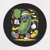 Dillgurke spielt Pickleball Etiketten (Design 1)