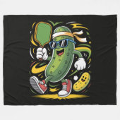 Dillgurke spielt Pickleball Fleecedecke (Vorderseite (Horizontal))